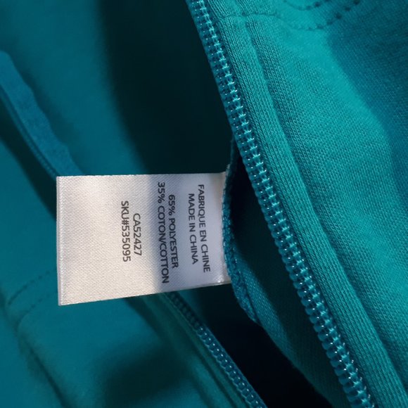 Light Zip Up Hoodie Bright Peacock Blue - Picture 6 of 6